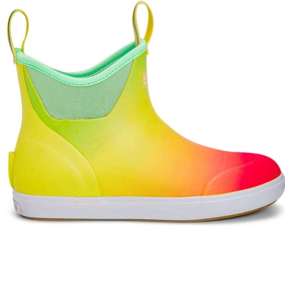 XTRATUF Yellow Aurora Colorful Waterproof Ankle Deck Boots Women's Size 6 NWT